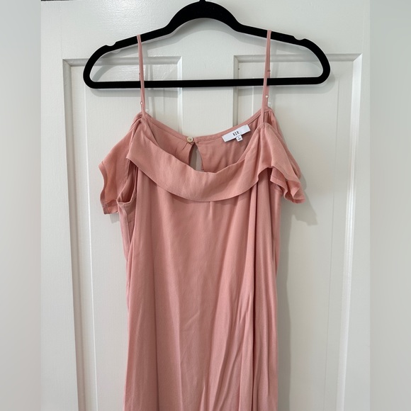 NSR spaghetti strap cold shoulder ruffle king midi dress maxi - Picture 2 of 10